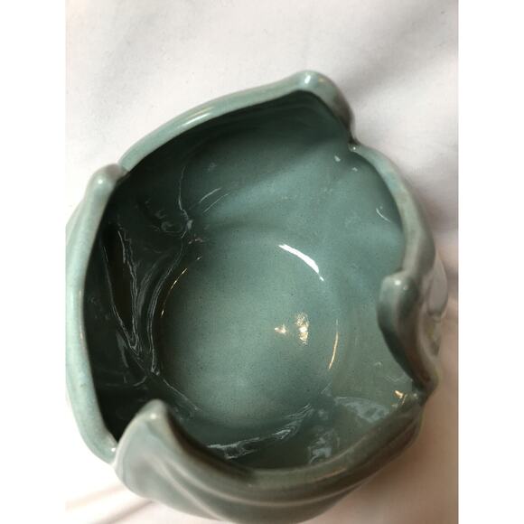 Vintage Van Briggle Pottery Lotus Swirl 6" Bowl Ming Blue - Picture 5 of 9